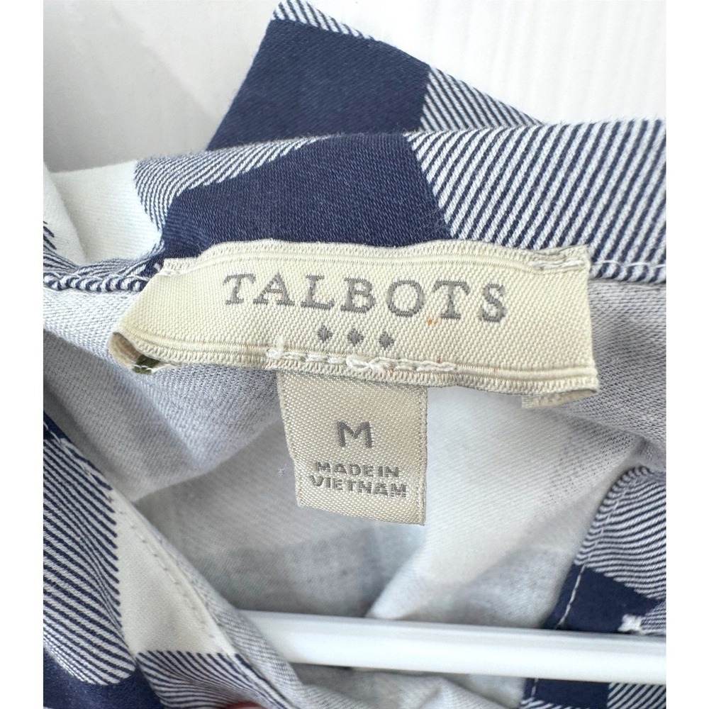 Talbots Audrey Classic Preppy Cottagecore Gingham Top Size Medium - Picture 4 of 8
